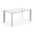 Esstisch Spot rechteckig 162 x 92 cm aus Glas mit Beinen aus Stahl - Kave Home