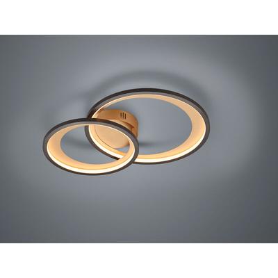 Trio Lighting - Edle led Metall Deckenlampe granada in Schwarz & Gold mit Switch Dimmer 59x43cm Image