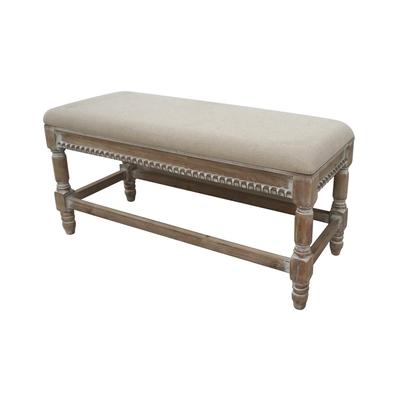 Moultrie Linen and Fir Wood Upholstered Bench - Brown