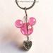 Disney Jewelry | Mickey Mouse Ears Necklace Disney Silver Pink 18" | Color: Pink/Silver | Size: Os