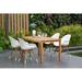 Lark Manor™ Anautica Outdoor 5 Piece Dining Set Wood in Brown/White | 29 H x 59 W x 33 D in | Wayfair B9803E3EB05A410F980FECF6A09056D3