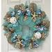 Rosecliff Heights Coastal Ribbon Wreath Starfish & Sand Dollars Burlap/Deco Mesh in Brown | 24 H x 24 W x 6 D in | Wayfair