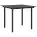 Winston Porter Outdoor Dining Table Patio Table w/ Glass Top Garden Furniture Steel Glass/Metal in Black | 29.1 H x 31.5 W x 31.5 D in | Wayfair