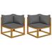 Latitude Run® Sectional Corner Sofas w/ Cushions Wood in Gray | 23.6 H x 27.6 W x 27.6 D in | Outdoor Furniture | Wayfair