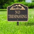 Whitehall Products No Trespassing Sign Cast Aluminum - Wall or Lawn Mounting Metal in Black | Wayfair 14131