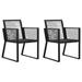 Wrought Studio™ Garden Chair Black PVC Rattan Outdoor Patio Seating Lounge Chairs in Black/Gray | 30.3 H x 20.9 W x 22.4 D in | Wayfair