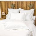 Parure housse de couette percale 200 fils en coton blanc 140x200 cm