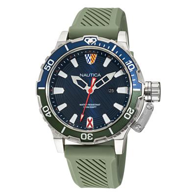 Nautica Men's Glenrock Lagoon Silicone 3-Hand Watch Multi, OS