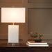 Global Views Alabaster Rectangular Table Lamp-Brass Alabaster/Linen in White | 27.25 H x 16 W x 9 D in | Wayfair 8.82890