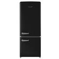 iio Retro 22" Bottom Freezer 7 Cu. Ft. Refrigerator in Black | 57.2 H x 21.46 W x 26.3 D in | Wayfair MRB192-07ioMB