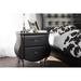 Rosdorf Park Mindi 2 - Drawer Solid Wood Nightstand Wood/Upholstered in Black | 24.38 H x 25.16 W x 16.19 D in | Wayfair