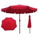 Arlmont & Co. 10Ft Sansone Market Table Round Umbrella Outdoor Garden Umbrellas w/ Crank & Push Button Tilt For Pool Shade Outside in Red | Wayfair