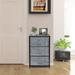 Sorbus 3 Drwers Chest Dresser - Gray Black Manufactured Wood/Fabric in Gray/Black | 28.75 H x 17.75 W x 11.87 D in | Wayfair DRW-3D-GRYBLK