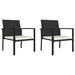 Ebern Designs Modern Dining Chairs Outdoor Patio Rattan Dining Chair Poly Rattan Metal in Black | 32.7 H x 20.9 W x 23 D in | Wayfair