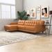 Brown Sectional - Steelside™ Santiago 111.5" Wide Genuine Leather Sofa & Chaise Genuine Leather | 32 H x 111.5 W x 59 D in | Wayfair