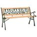 Red Barrel Studio® Patio Bench 48" Cast Iron & Solid Firwood Metal in Brown | 28.74 H x 48.03 W x 21.26 D in | Wayfair