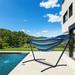 Arlmont & Co. Double Classic Hammock w/ Stand For 2 Person w/ Carrying Pouch-Powder-Coated Steel Frame Durable 450 Pound Capacity Cotton in Blue
