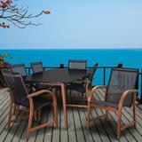 Lark Manor™ Anautica 7 Piece Outdoor Dining Set Wood/Plastic in Black/Brown | Wayfair 97BC13FE23DE42CBBB149DBAA4F20C08