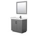 Wyndham Collection Miranda 36" Single Bathroom Vanity Set w/ Mirror Wood/Marble in Gray | 33.75 H x 36 W x 22 D in | Wayfair WCF292936SGBWCUNSM34