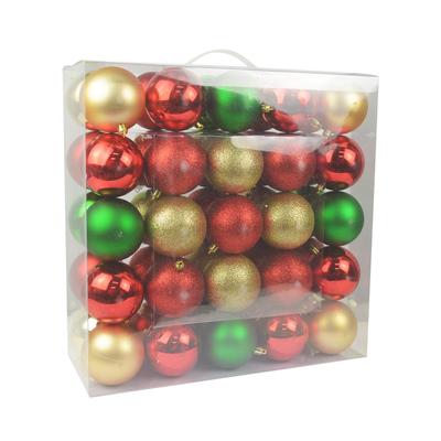 Combo 50Pk 3 Inch Shiny Glitter Square- Red/Green/Gold Christmas Ornament- Jeco Wholesale CHD-TA138