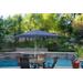 6.5' X 10' Aluminum Patio Market Umbrella Tilt With Crank - Blue Fabric/Grey Pole- Jeco Wholesale UBP64-UBF68