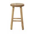 Tabouret rond en pin ciré aspect lisse