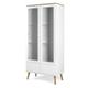 Armoire scandinave portes vitrées avec tiroirs blanc