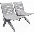 Ascend Steel Public Seating Series - 2-Seat Beam Seater in Gray Mist