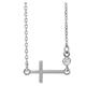 14ct White Gold Diamond Polished .03 Dwt Diamond Sideways Religious Faith Cross Adjustable Necklace Jewelry Gifts for Women