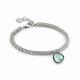 Nomination Allure Bracelet for woman in Stainless Steel with small Green Crystal. Lenght 19 adjustable to 17 cm. Made in Italy.