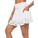 ChinFun Women's Swim Skirts Bikini Tankini Bottom Swimsuit Swimdress Skort Side Pocket with Built-in Briefs - white - Medium