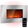 Klarstein Electric Fireplace, Electric Log Burner Indoor, 2000W Electric Fire Wall Mount Flame Electric Fire Place with LED Flame Effect, Fake Fireplace, Remote Control, Adjustable Thermostat Timer