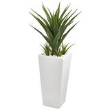 Orren Ellis 40" Artificial Agave Plant in Planter Silk/Plastic/Stone in Gray | 25 H x 16 W x 16 D in | Wayfair A78BF7F4BBE2490FAB21ED2CF703525C