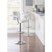 Wade Logan® Aishvi Swivel Adjustable Height Bar Stool Upholstered/Leather/Metal/Faux leather in White | 20.75 W x 20.5 D in | Wayfair