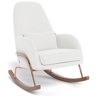 Monte Design Jackson Rocker - Rose Gold Copper Base / White Enviroleather Fabric