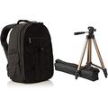 Amazon Basics DSLR-Kamerarucksack für Spiegelreflexkameras und Zubehör schwarz & Leichtes Kamera-Dreibeinstativ mit Tasche, 41,91–127 cm