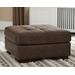 Signature Design by Ashley Maderla 35" Wide Faux Leather Tufted Square Standard Ottoman w/ Storage Polyester | 19 H x 35 W x 35 D in | Wayfair