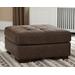 Signature Design by Ashley Maderla 35" Wide Faux Leather Tufted Square Standard Ottoman w/ Storage Polyester | 20 H x 35 W x 35 D in | Wayfair