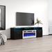 Brayden Studio® Aiyahna Floating TV Stand for TVs up to 70" w/ Electric Fireplace Included Wood in Black | Wayfair 2DF463DACEDD41598B7330EEB36B6666