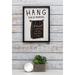 Trinx Hang Your Towel Wood Frame Burlap Printing Bathroom Wall Decor in Black/White/Yellow | 15.75 H x 11.81 W x 0.87 D in | Wayfair