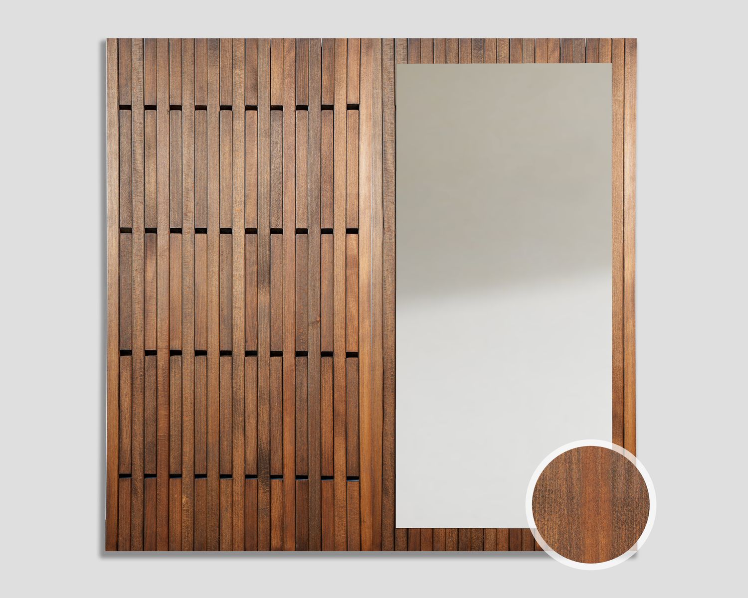 BlackWood »Piaforte« Massivholz Design-Garderobe Nussbaum Spiegel / Nussbaumfarbig gebeizt / 62,5 cm