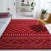 Red/White 120 x 96 x 1.61 in Indoor Area Rug - Union Rustic Goncalves Southwestern Red Area Rug | 120 H x 96 W x 1.61 D in | Wayfair