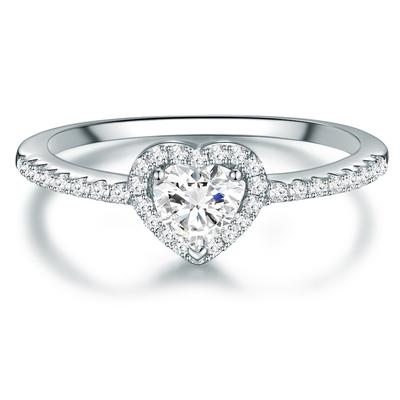 Trilani Ring Herz Sterling Silber Zirkonia in 62 Damen Image