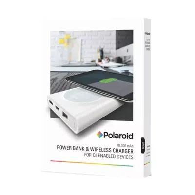 Polaroid Power Bank & Wireless Charger, White