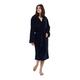 Lumaland Luxury Microfiber Bathrobe Hooded Soft Coral-Fleece for Men and Women Dressing Gown in Different Sizes and Colours | Navy Blue XL