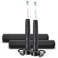 Philips Sonicare Electric Toothbrush with diamondclean Brush Head 2-Pack Bundle, Rechargeable Electric Tooth Brush with Pressure Sensor, Sonic Electronic Toothbrush, Travel Case, Black