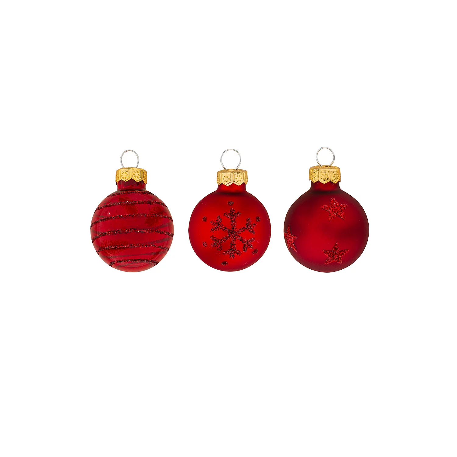 Boules de Noël en verre, marsala, 3 cm Ø, 9 pièces