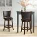 Three Posts™ Catt Swivel Bar & Counter Stool Wood/Upholstered/Leather/Metal/Faux leather in Black/Brown | 43 H x 20 W x 21 D in | Wayfair
