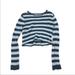 Free People Sweaters | Free People Striped Knit Long Sleeve Sweater 45 | Color: Blue | Size: S