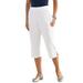 Plus Size Women's Soft Knit Capri Pant by Roaman's in White (Size L)